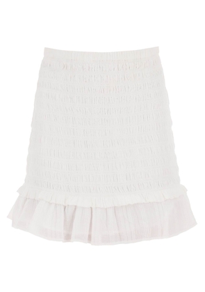 Isabel marant etoile smocked cotton dorela mini skirt - 38 White
