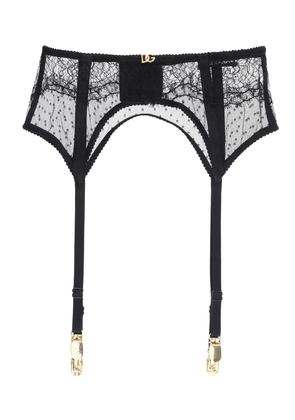 lace garter belt with logo - II Black