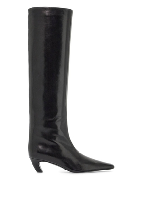 Khaite davis knee-high shiny leather boots - 36 Black