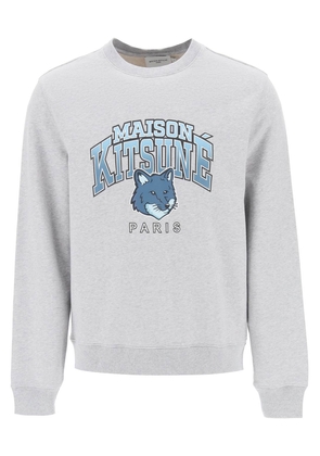 Maison kitsune crew-neck sweatshirt with campus fox print - XS Grey