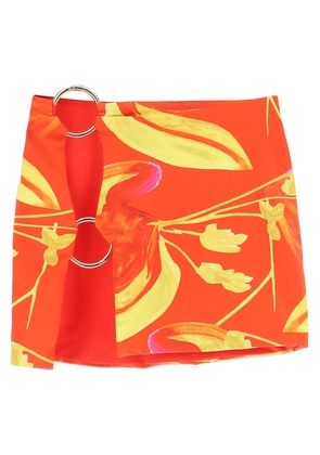 Louisa ballou double ring mini skirt - M Orange