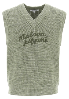 Maison Kitsune oversized vest with embroidered logo - M Green