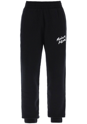 Maison kitsune sporty pants with handwriting - L Black