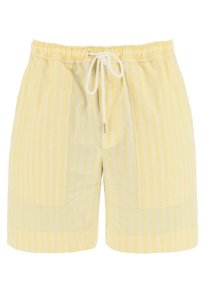 Maison Kitsune striped poplin bermuda shorts for - L Yellow