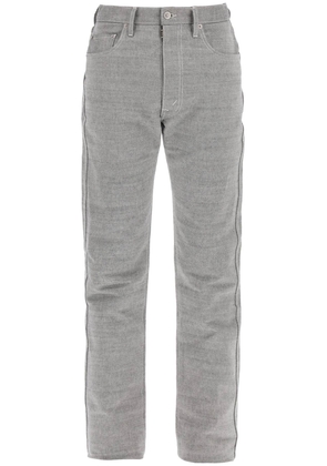 Maison margiela five-pocket trousers in mélange effect canvas - 30 Grey