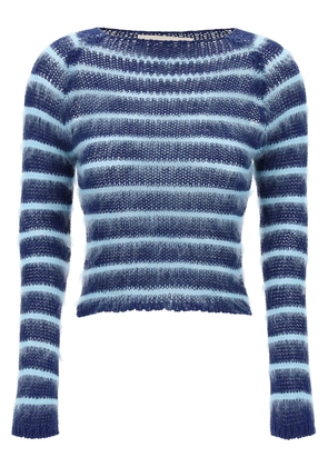 Marni striped cotton and mohair pullover - 40 Blue