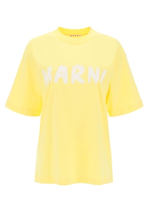 Marni t-shirt with maxi logo print - 40 Yellow