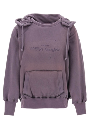 Maison margiela hoodie with reverse logo and hood - S Purple