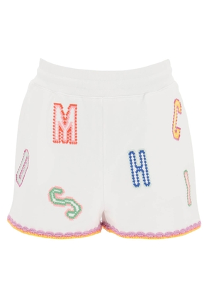 Moschino embroidered cotton shorts - 38 White