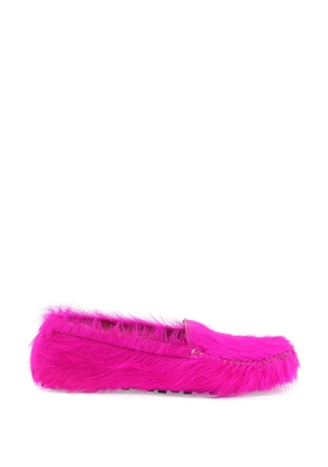 Marni long-haired leather moccasins in - 40 Fuchsia