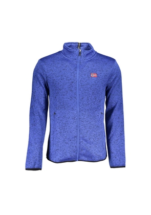 Norway 1963 Sleek Blue Long Sleeve Zip Sweatshirt - L