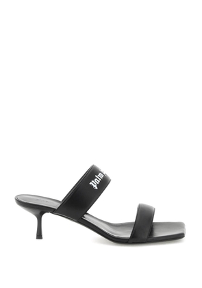 Palm angels leather mules with logo - 39 Black