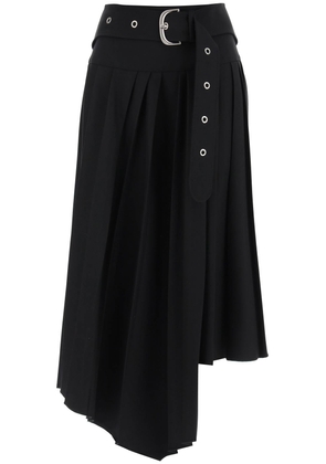 Off-white belted tech drill pleated skirt - 42 Black