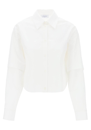 Off-white camicia con dettaglio logo ricamato - 38 White