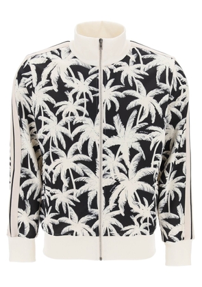 Palm angels zip-up sweatshirt with palms print - L White