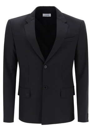 Off-white light-wool single-breasted jacket - 48 Black