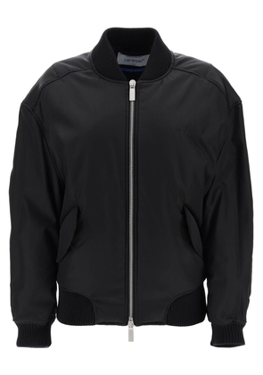 Off-white nylon twill bomber jacket - 42 Black