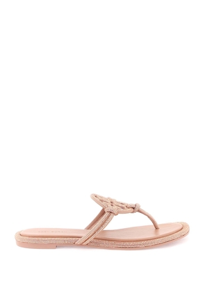 pavé leather thong sandals - 6 Rose
