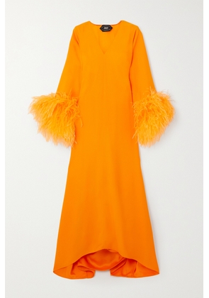 Taller Marmo - + Net Sustain Gala Feather-trimmed Crepe Gown - Orange - One size