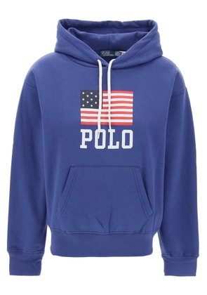 Polo ralph lauren hooded sweatshirt with flag print - L Blue