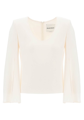 Roland mouret cady top with flared sleeve - 6 White