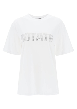 Rotate crew-neck t-shirt with crystal logo - M White