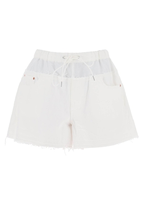 Sacai hybrid denim shorts for men - 2 White