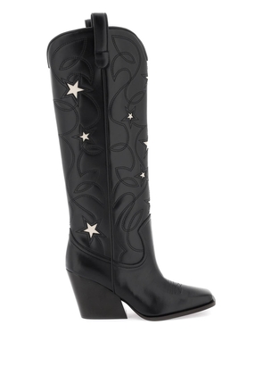 Stella mccartney texan boots with star embroidery - 36 Black