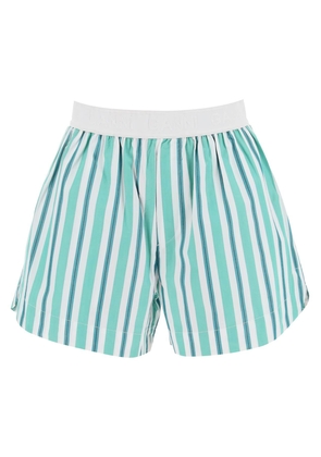 striped shorts with elastic waistband - 34 Green