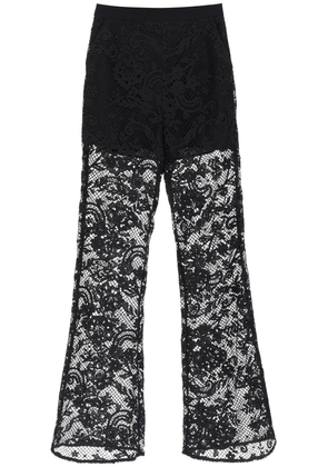 Self portrait bootcut pants in floral lace - 10 Black