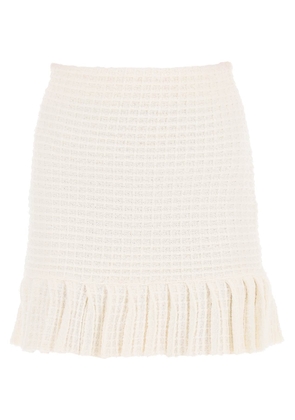 Self portrait knitted mini skirt in sequin knit - L White