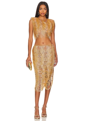 Bronx and Banco Wayla Two Piece Set in Metallic Gold. Size S.