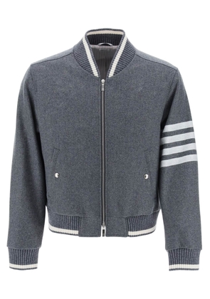 Thom browne 4-bar varsity jacket in wool mel - 2 Grey