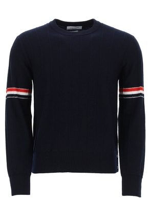 Thom browne crew-neck sweater with tricolor intarsia - 1 Blue