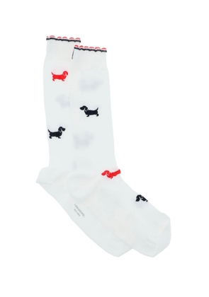 Thom browne hector socks in cotton piqué - OS White