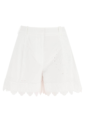 Simone rocha embroidered cotton shorts - 6 White