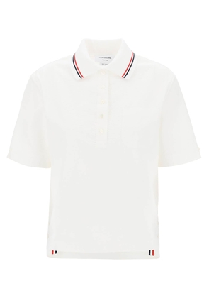 Thom browne seersucker polo shirt - 38 White