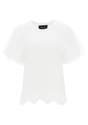 Simone rocha puff sleeve a-line t-shirt - M White