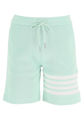 Thom browne 4-bar shorts in waffle jersey - 38 Green