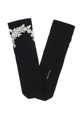 Simone Rocha socks with pearls and crystals - OS Black