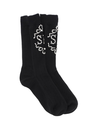 Simone rocha sr socks with pearls and crystals - OS Black
