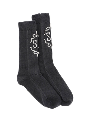Simone rocha sr socks with pearls and crystals - OS Grey