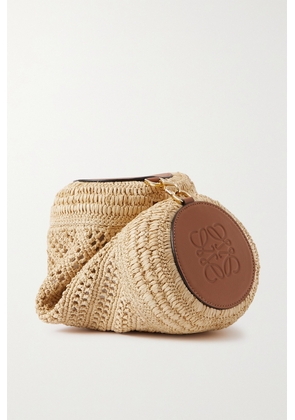 Loewe - + Paula's Ibiza Bracelet Leather-trimmed Raffia Shoulder Bag - Neutrals - One size