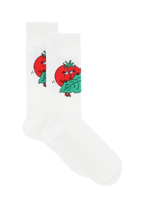 Sky high farm happy tomatoes crew socks - L White