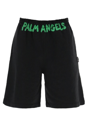sporty bermuda shorts with logo - L Black