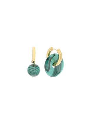 Timeless pearly malachite earrings - OS Green