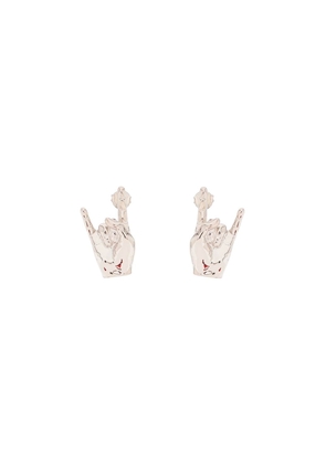 Y project mini rock on earrings - OS Silver