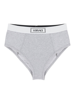 Versace ribbed briefs with 90s logo - 2 Grey