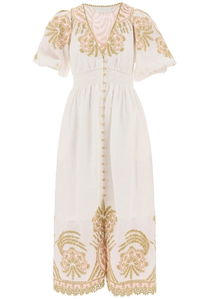 Zimmermann waverly embroidered linen dress - 0 White