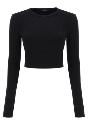 Wardrobe.nyc hb long-sleeved cropped t-shirt - L Black